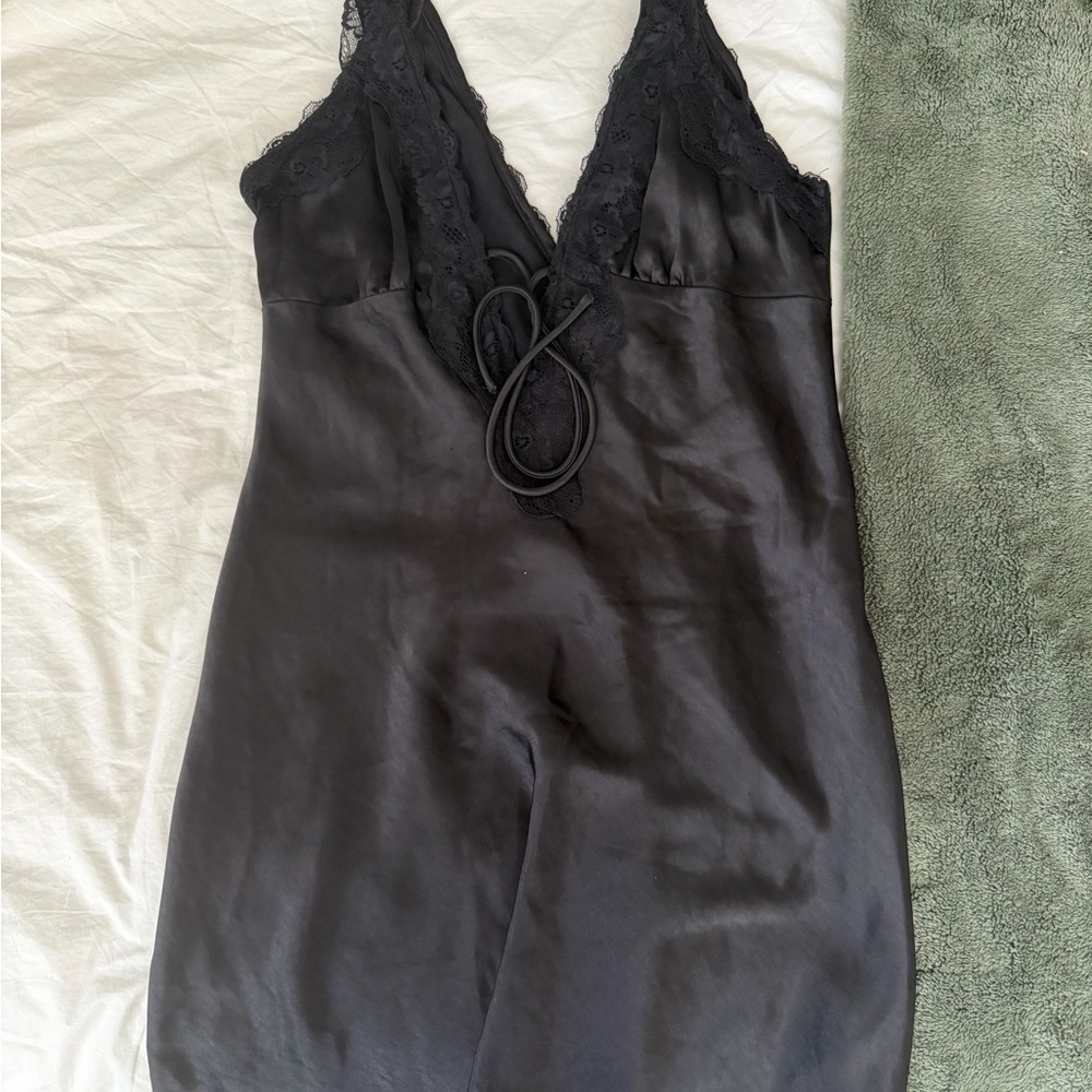 Princess Polly Satin Lace V-Neck Slip Dress